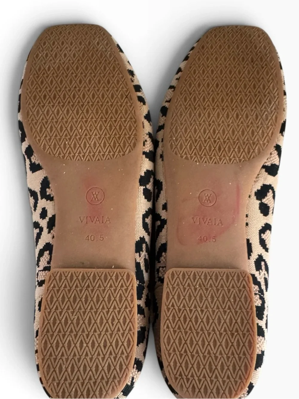 Vivaia Margot 2.0 square toe animal print flats size 40.5EU